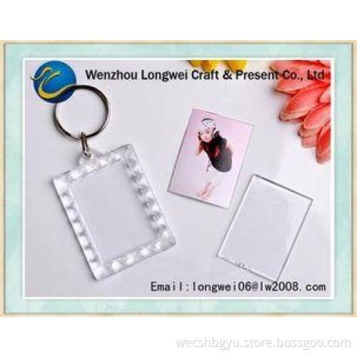 Clear blank plastic photo keychain with Offset printing / p